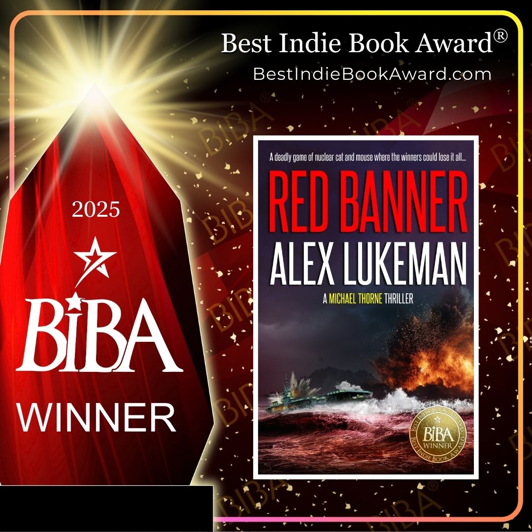2025 BIBA Literary - Red Banner - Alex Lukeman Red Banner 2